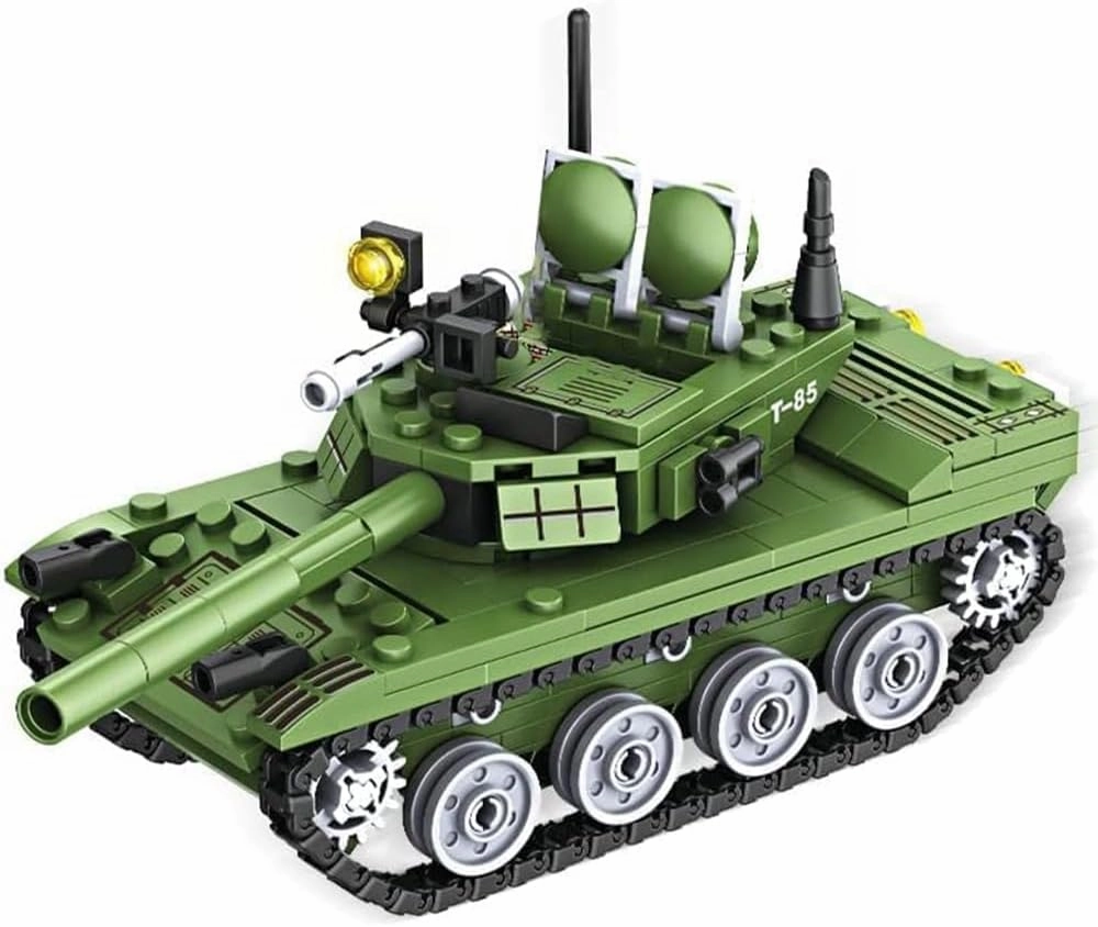 Armed Tanks Building Block,Building Construction Brick Kits WW2 Military 85 Tank Model with 2 Soldier Figures,Toys Gifts for Kid and Adult(342 PCS)