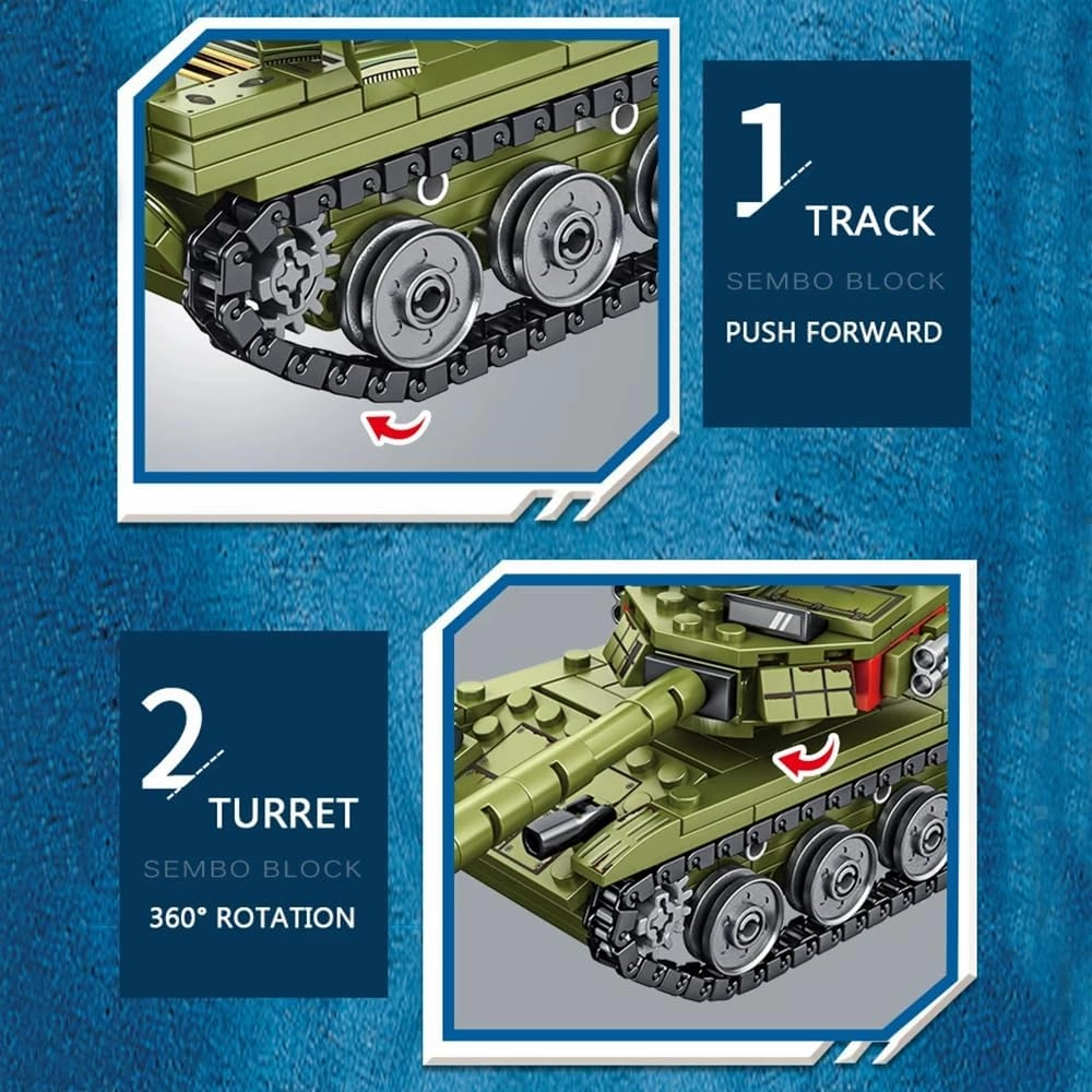 Armed Tanks Building Block,Building Construction Brick Kits WW2 Military 85 Tank Model with 2 Soldier Figures,Toys Gifts for Kid and Adult(342 PCS)