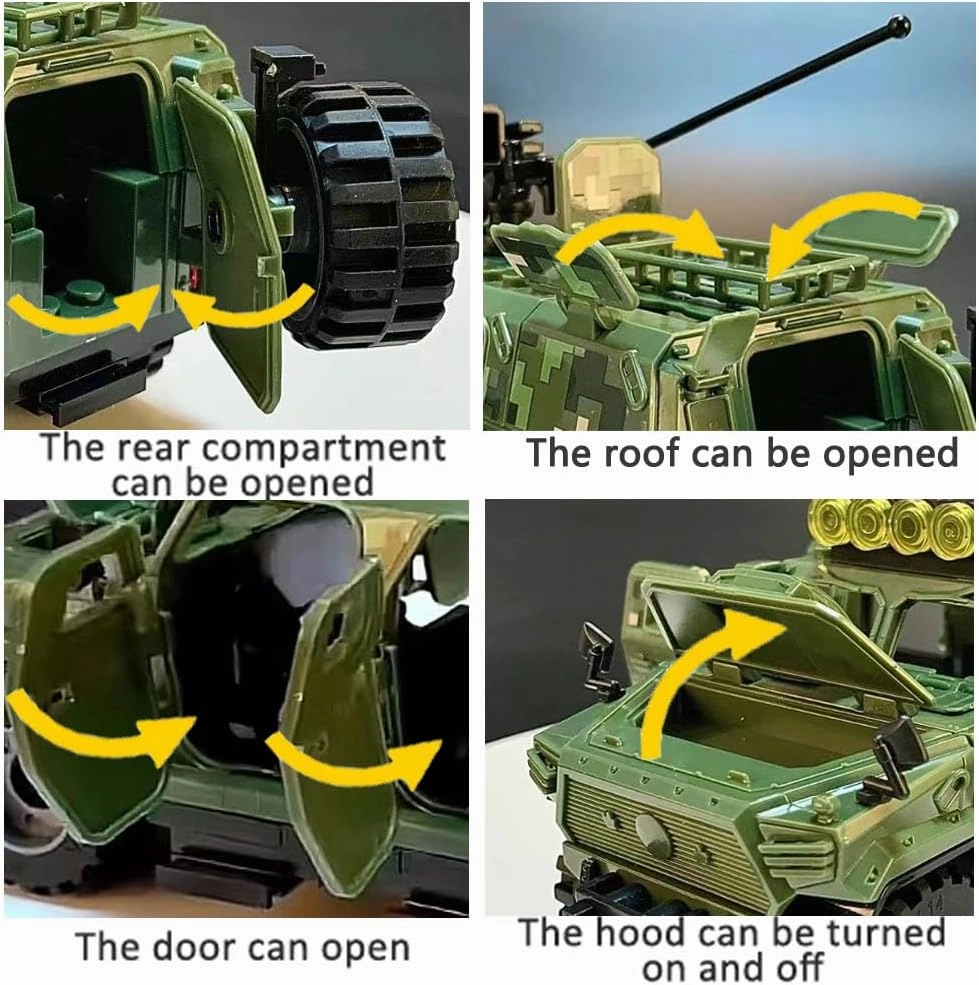 Armored Vehicle Building Block Military Vehicle Building Toys for Age 6 7 8 9 10 11 12 , Army Military Brick, Military Armored Car Model Toys Gifts for Boys（2 Styles）