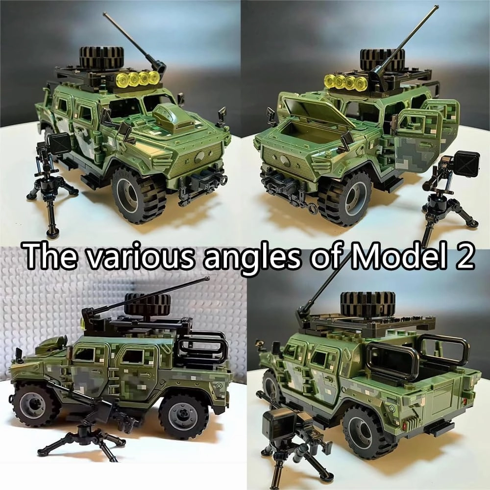 Armored Vehicle Building Block Military Vehicle Building Toys for Age 6 7 8 9 10 11 12 , Army Military Brick, Military Armored Car Model Toys Gifts for Boys（2 Styles）