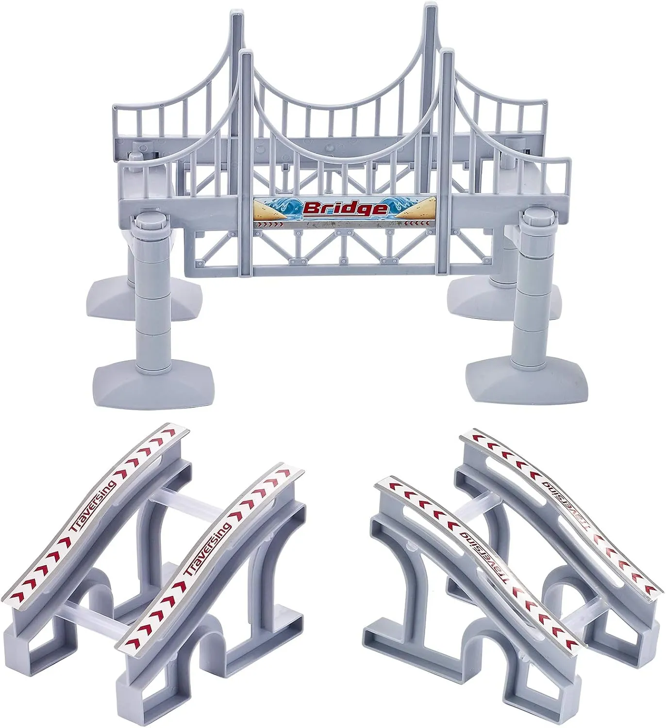 Assembly Slope and Bridge Tracks Accessories Replacement ONLY, Fun Addition DIY Tracks Pieces for Education Tracks Playset(Bridge)