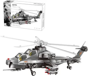 Attack Helicopter Air Force Building Block Set – 304-Pcs Helicopter Building Toys Set – Building Block Plane Toy for Kids Older Than 8 and Adults – Compatible with All Building Bricks