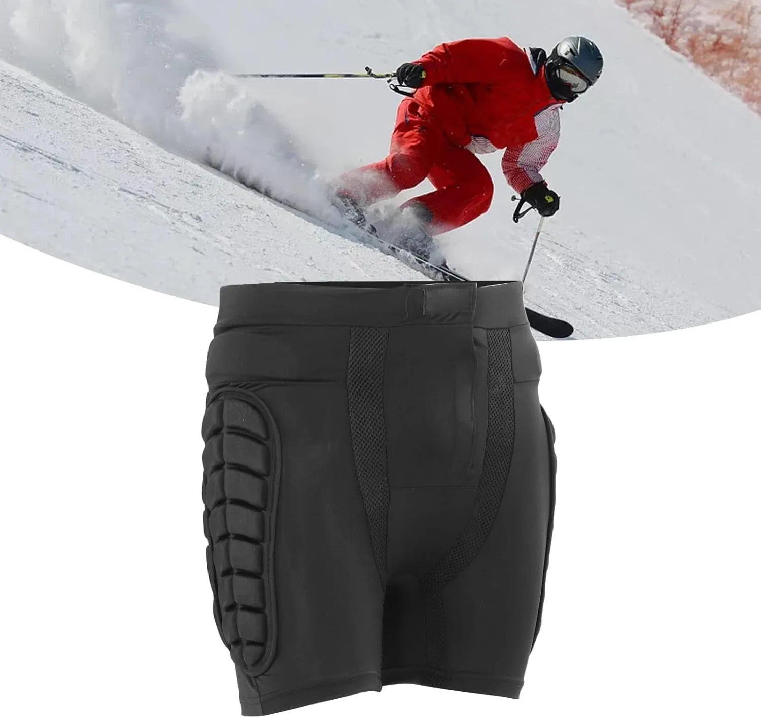 AUNMAS Hip Protection Pants Padded Shorts with Elastic Belt Thickened EVA Pad with Storage Bag for Extreme Sports