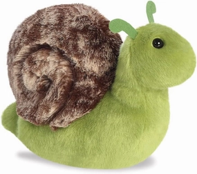 Aurora, 31859, Mini Flopsie Slow Schnecke, 20.5 cm, Ecological Plant, Grün & Braun