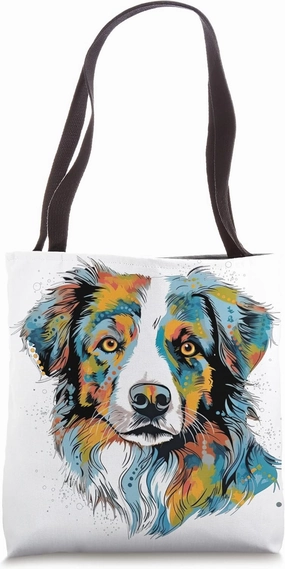 Aussie Affection: Energetic Australian Shepherd Tote Bag