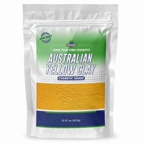 Australian Yellow Clay | Cosmetic Grade Natural Face Mask Clay for DIY Skincare, Hair Masks, Soaps & Detox Recipes – 453g / 16 Oz