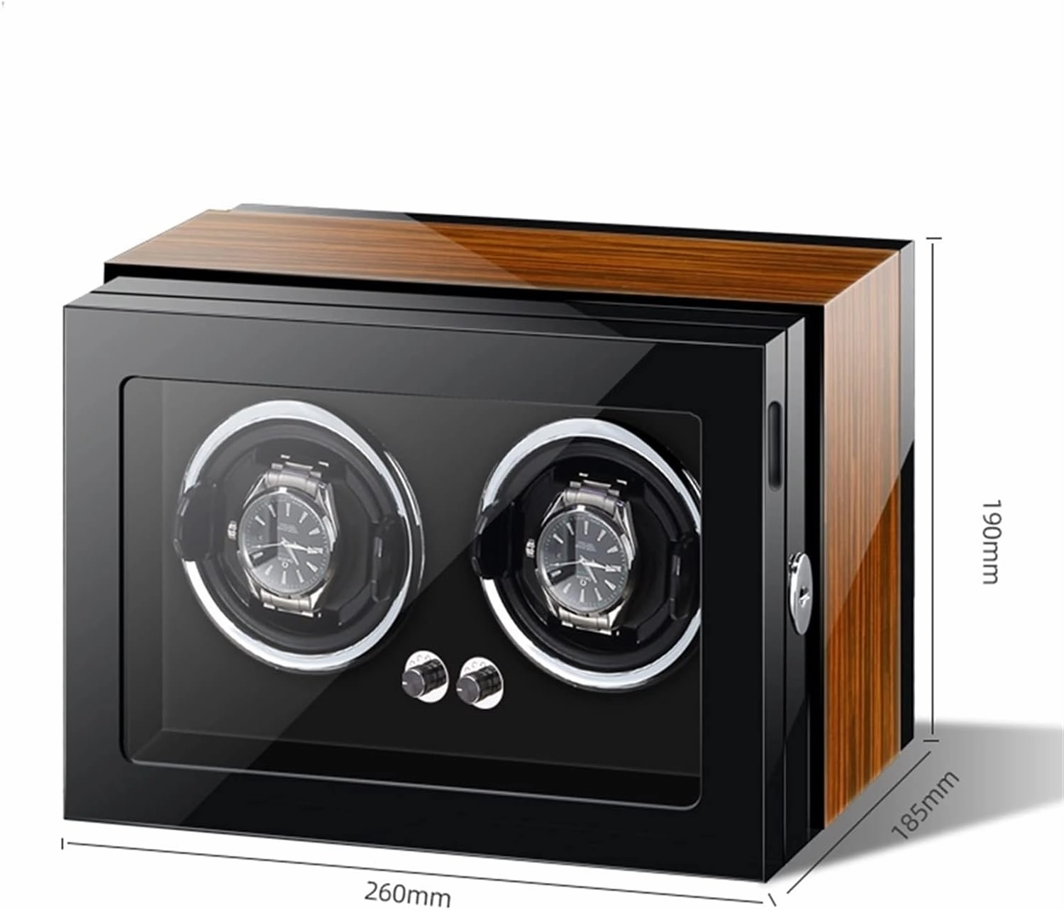 Automatic Watch Winder Display Box with LED Light, Silent Motor, and Adjustable Pillows for Automatic Watches – Elegant Watch Storage Solution