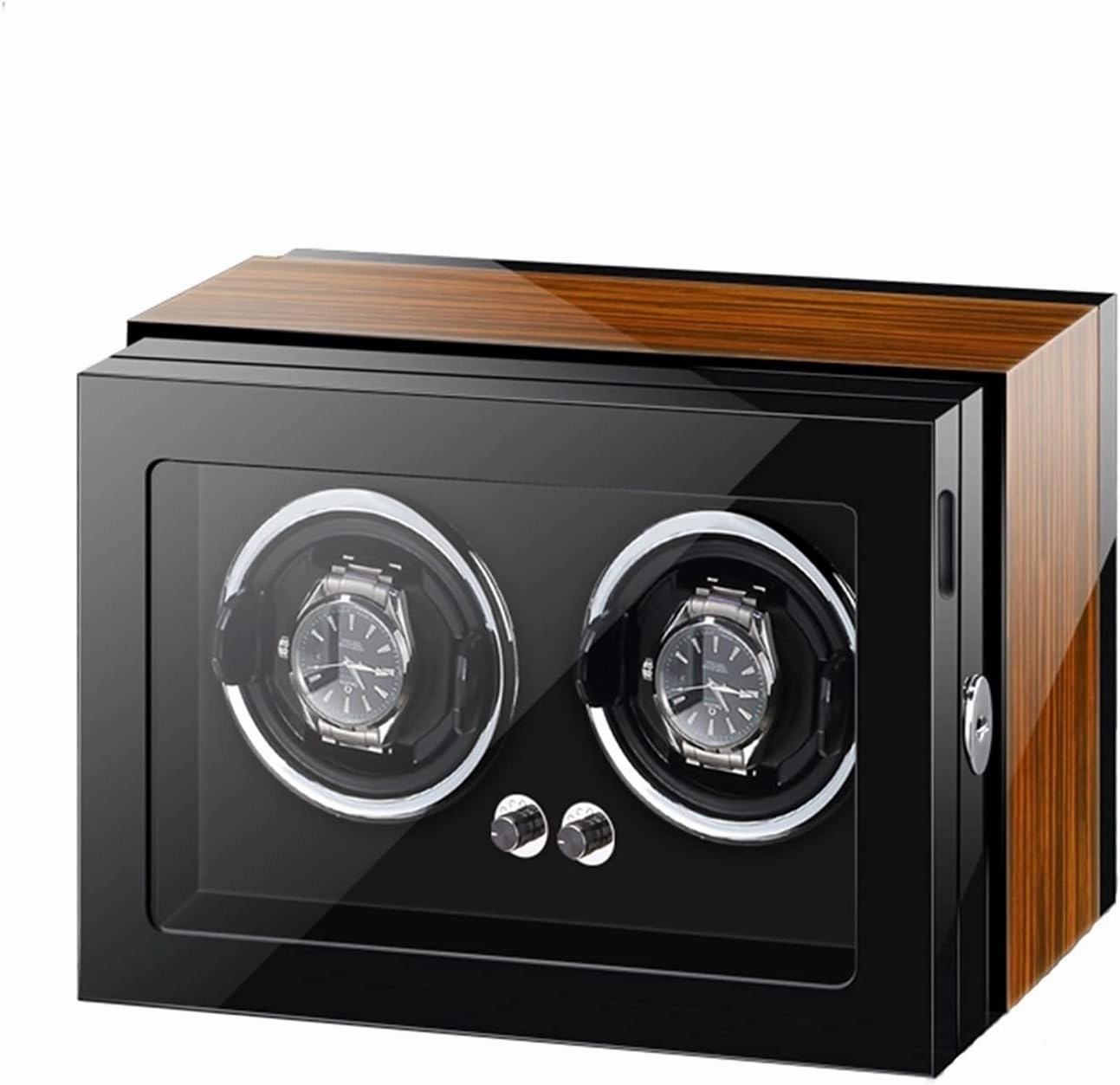 Automatic Watch Winder Display Box with LED Light, Silent Motor, and Adjustable Pillows for Automatic Watches – Elegant Watch Storage Solution