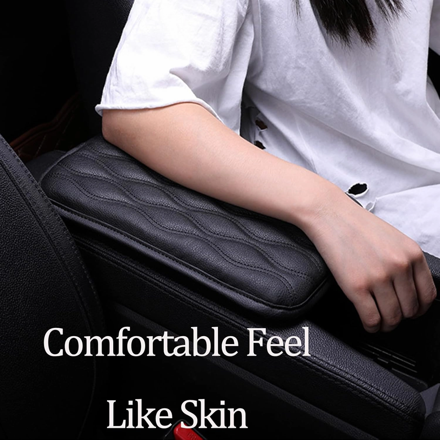 Automobile Armrest Covers for Lamborghini Gallardo/Islero/Jalpa/Jarama/Miura/Murciélago/Urraco, Center Console Armrest Box Booster Cushion, Auto Console Pad, Interior Accessories,E-Beige