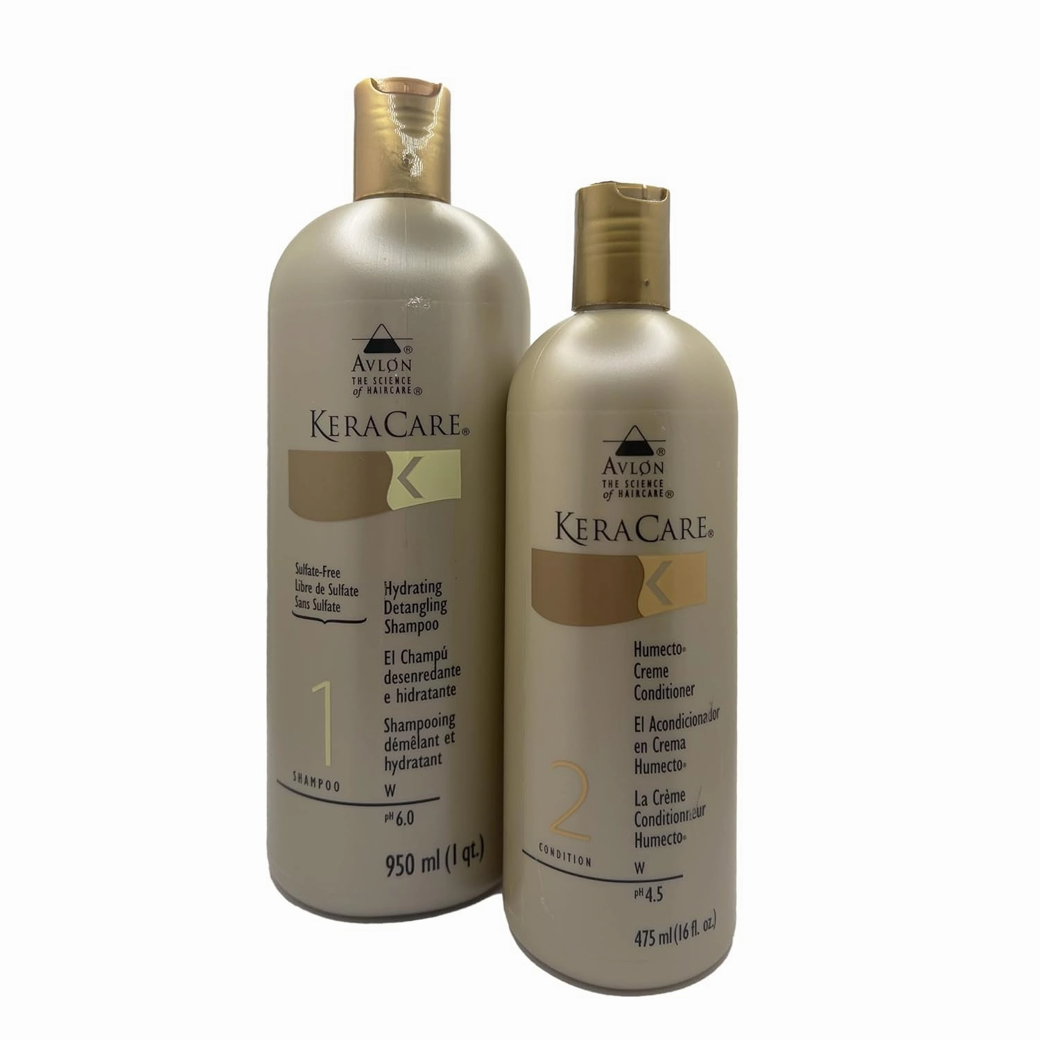 Avlon - Keracare Hydrating Detangling Shampoo 32 Ounce & Keracare Humecto Creme Conditiones 16 oz Set Combo