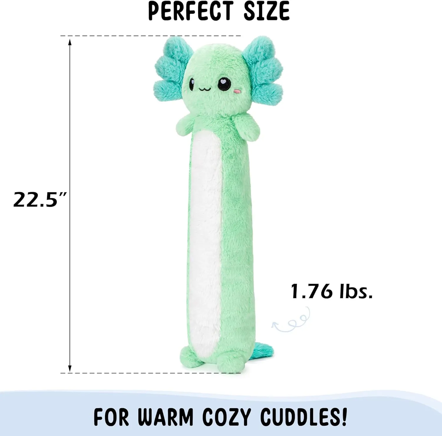 Axolotl Unscented 2Lbs Heating Pad for Neck Shoulders and Back Wrap Microwavable, Heatable 22.5" Cute Warm Stuffed Animals Neck Warmer - Axolotl Gifts for Women Girls and Kids