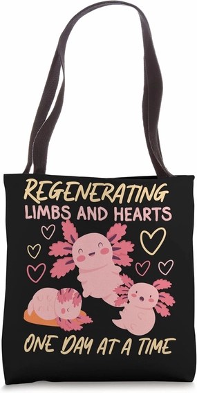 Axolotl for Girls: Regenerating Limbs and Hearts Tote Bag