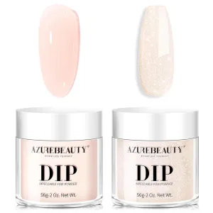 AZUREBEAUTY Translucent Nail Bed Color  Nude Shimmer Color Dip Powder 56g/2Oz