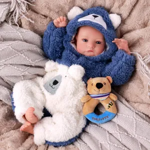 BABESIDE Lifelike Reborn Baby Dolls Boy - Aiden 20 Inch Handmade Realistic Baby Doll Soft Body Realistic-Newborn Baby Doll with Toy & Gift Box for Kids Age 3  