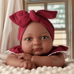 BABESIDE Lifelike Reborn Dolls Black Piper - 20 Inch Vinyl Soft Body Realistic Newborn Baby Doll, African American Real Life Baby Doll Hand-Painted Details, for Kids & Collectors
