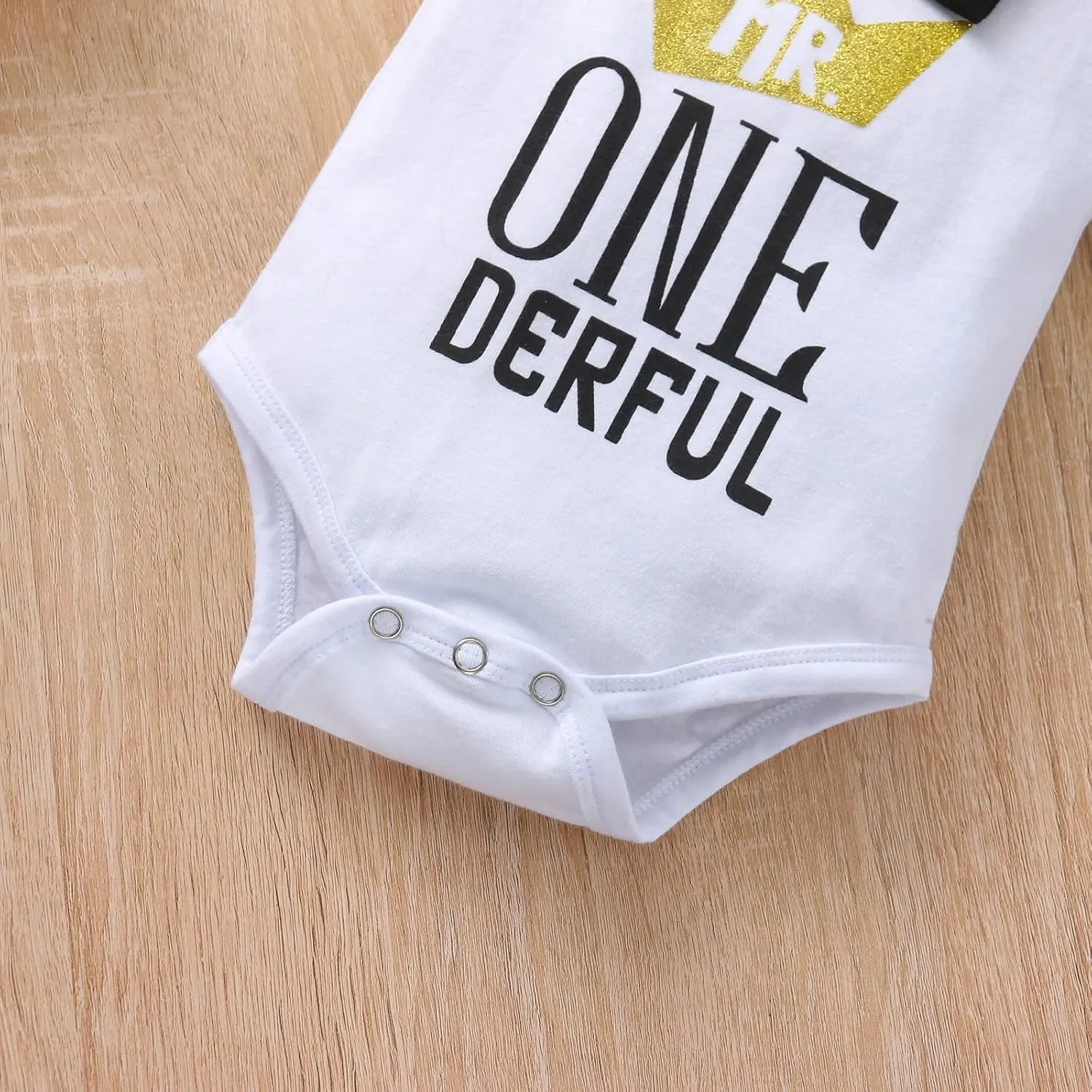 Baby Boy One 1st Birthday Outfits Infant Clothes Short Sleeve Bow Tie Romper Pants Set Suspenders…