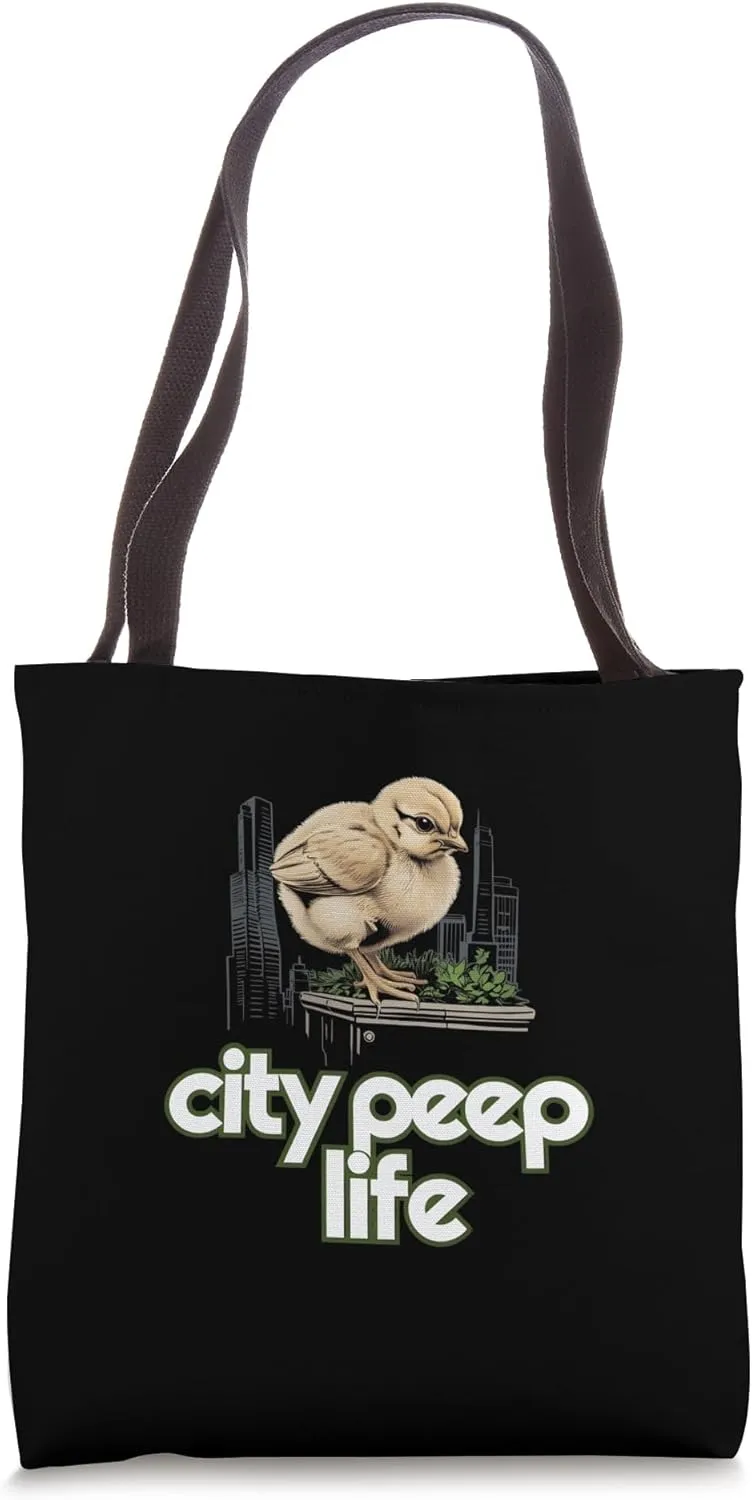 Baby Chicks in Urban Gardens Rooftops and Eco Living Tote Bag