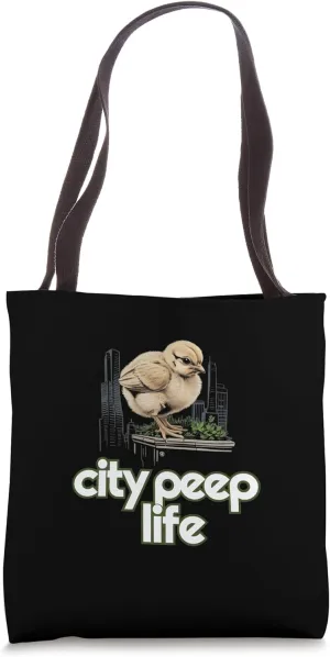 Baby Chicks in Urban Gardens Rooftops and Eco Living Tote Bag