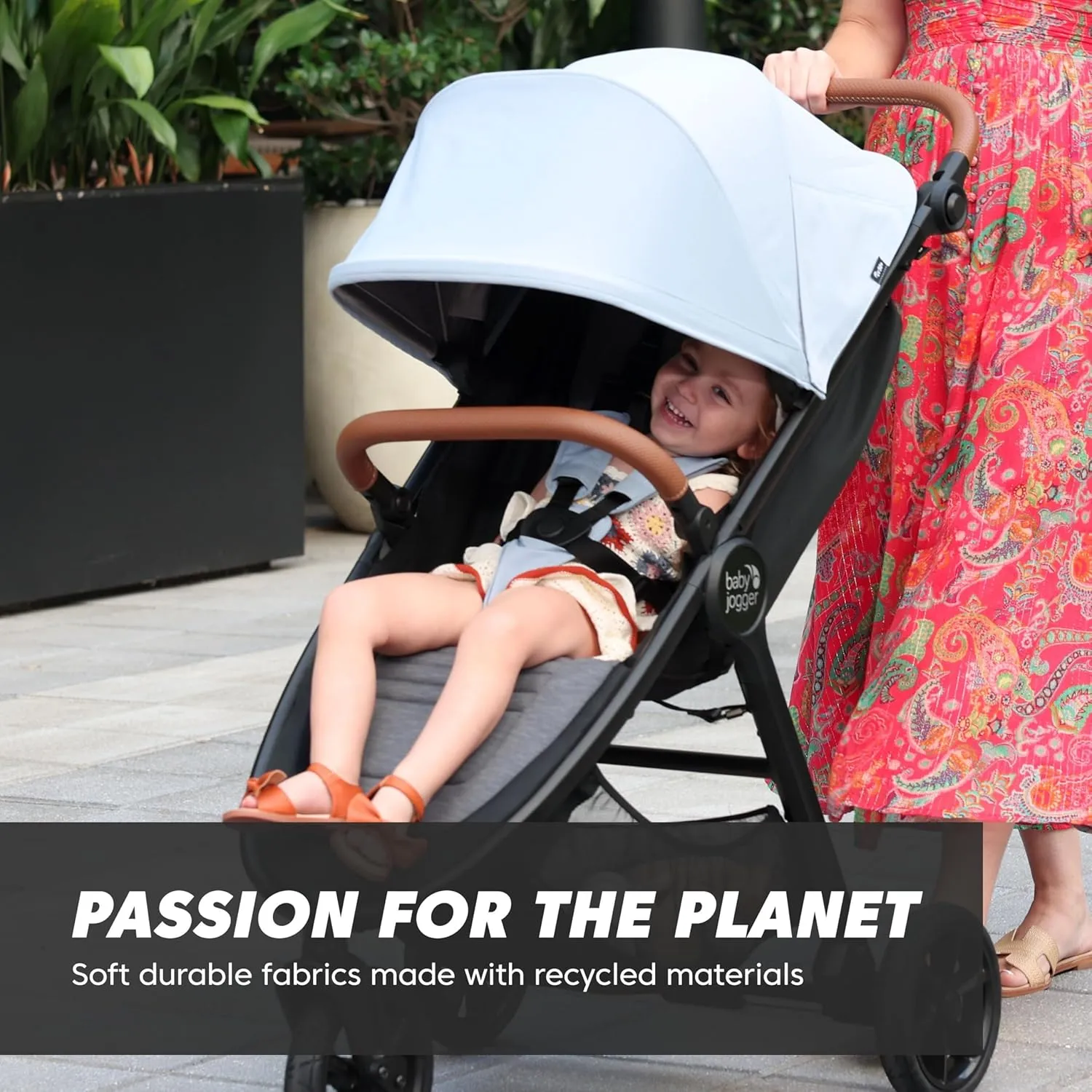 Baby Jogger City Mini GT2 Single Stroller Eco-Friendly Series Slate Fog Four-Way Use with Infant Car Seat Adapters Included
