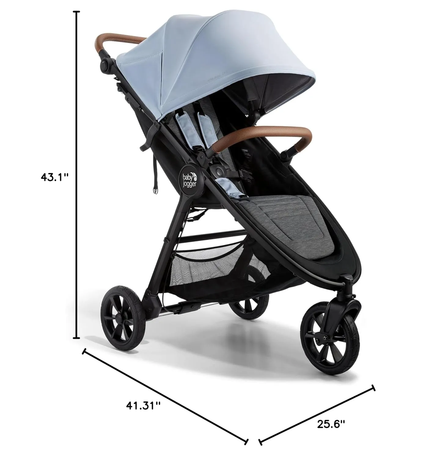 Baby Jogger City Mini GT2 Single Stroller Eco-Friendly Series Slate Fog Four-Way Use with Infant Car Seat Adapters Included
