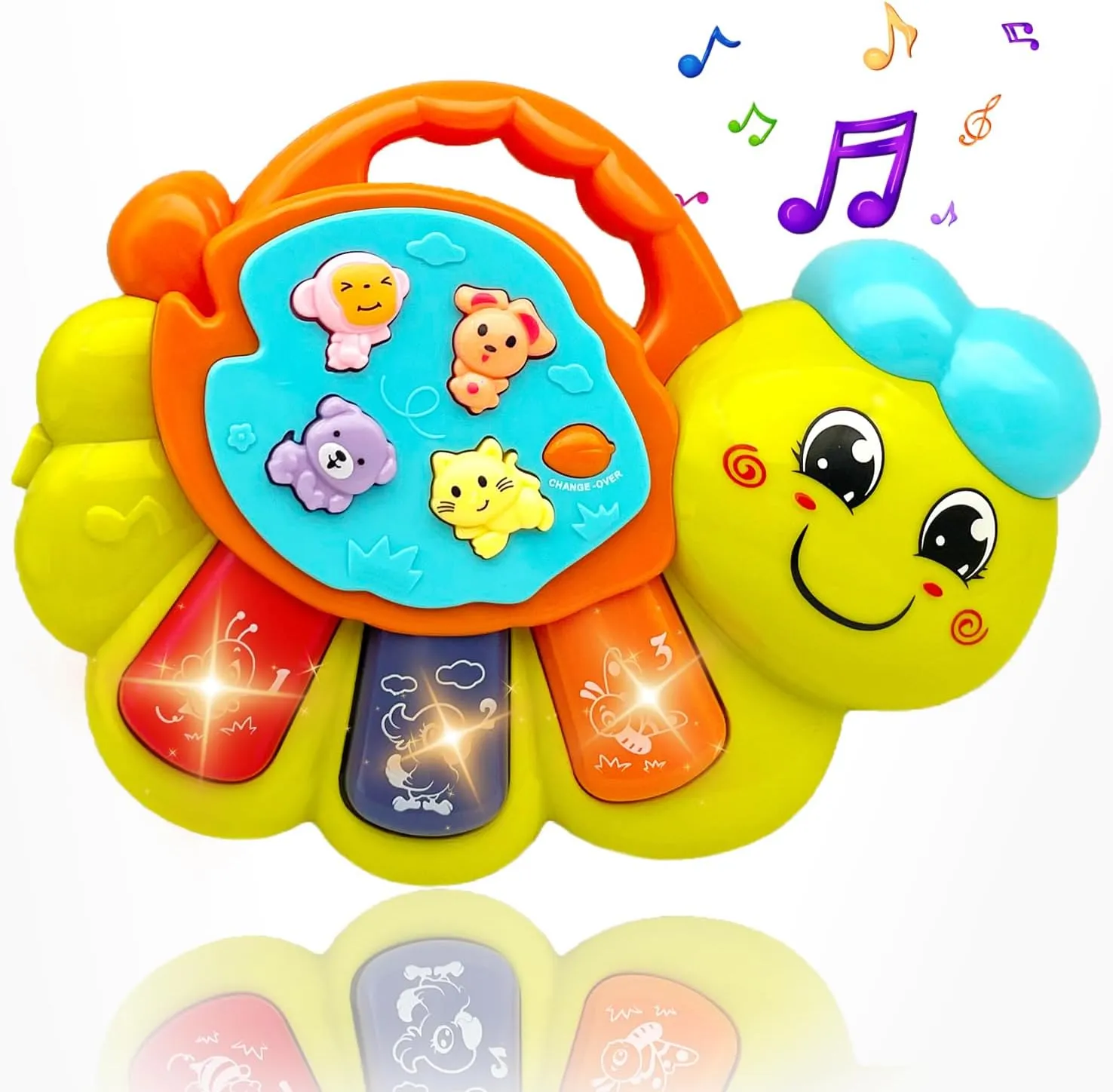 Baby Musical Toys 12-18 Months, Caterpillar Piano Keyboard Early Learning Educational Toy with Light & Sound, Birthday Toy for Infant Toddler 1 Year Old Boy Girl Gifts