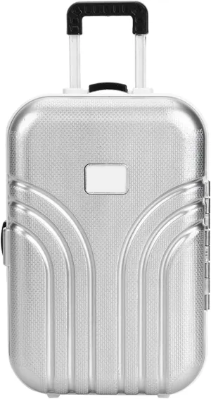 Baby Suitcase Toy Cute Plastic Rolling Suitcase Mini Luggage Box (Silver)