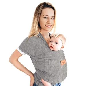 Baby Wrap Carrier - Premium Cotton Baby Carrier Wrap for Newborn to Toddler- Infant Carrier- Baby Holder One Size Fits All with Front Pocket (Grey) by Max&so