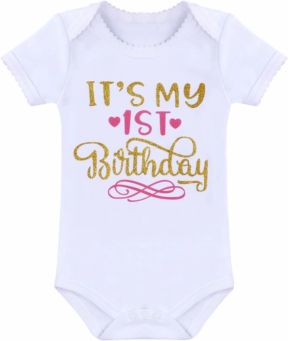 Baby Girls Half 1st 2nd Birthday Outfits Cake Smash Dress Romper Tulle Tutu Skirt Sequin Bow Headband Leg Warmer Set