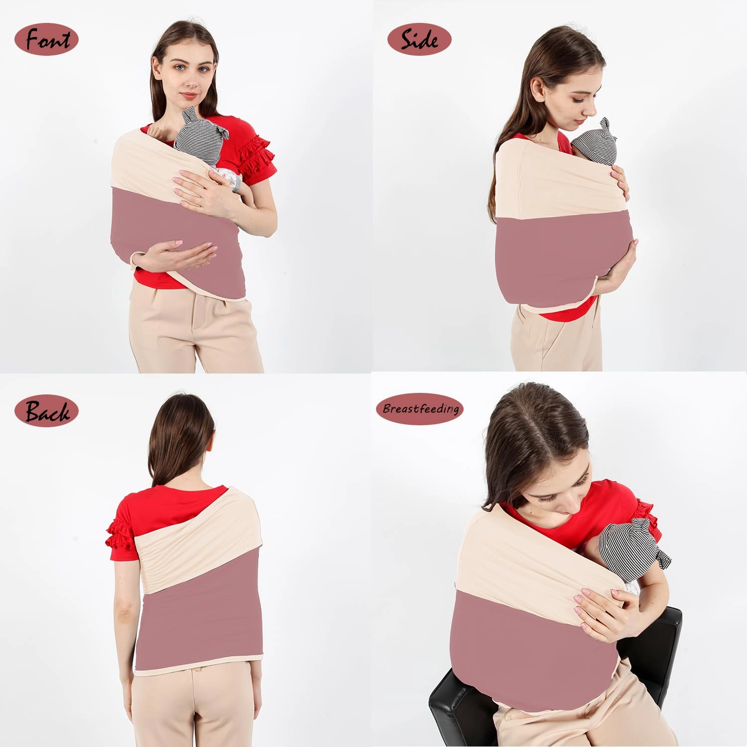 Baby Wrap Carrier, Reversible Bonding Comforter, Soft & Stretchy Baby and Infant Sling, Perfect Baby Carrier Wrap Sling for Newborn and Infant up to 35 lbs.