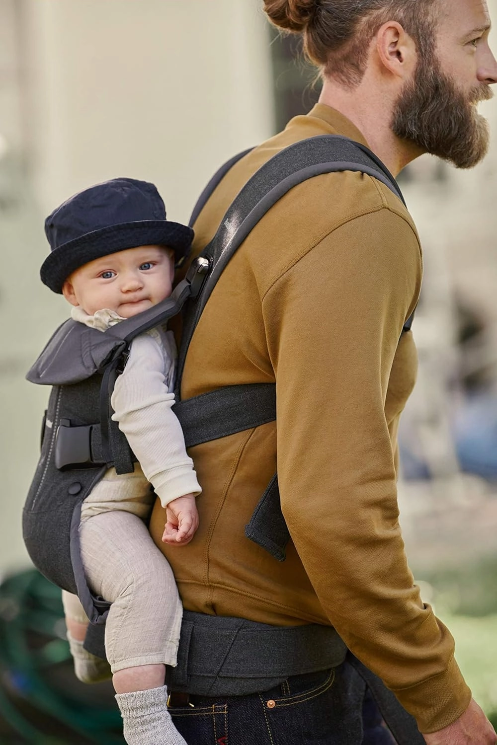 BabyBjörn Baby Carrier One, Cotton, Denim Gray/Dark Gray, One Size (098094US) (Pack of 1)