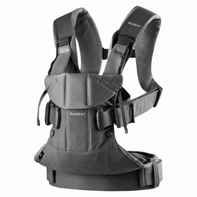 BabyBjörn Baby Carrier One, Cotton, Denim Gray/Dark Gray, One Size (098094US) (Pack of 1)