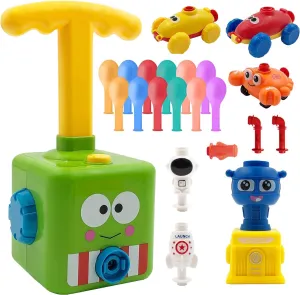 Balloon Car Toy Pump Set for Kids Ideal Power Launcher, Balloon Toys (Green)