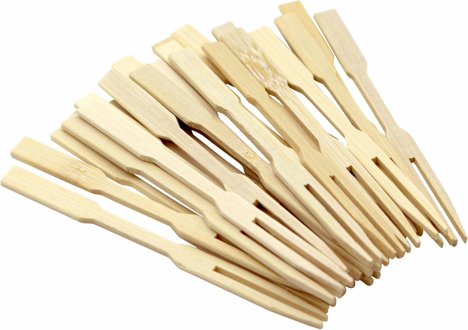 BambooMN Premium 3.5" Bamboo Mini Cocktail Tasting Forks Fruit Picks Party Supplies, 2000 Pieces