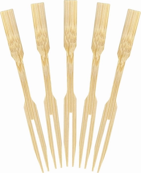 BambooMN Premium 3.5" Bamboo Mini Cocktail Tasting Forks Fruit Picks Party Supplies, 2000 Pieces