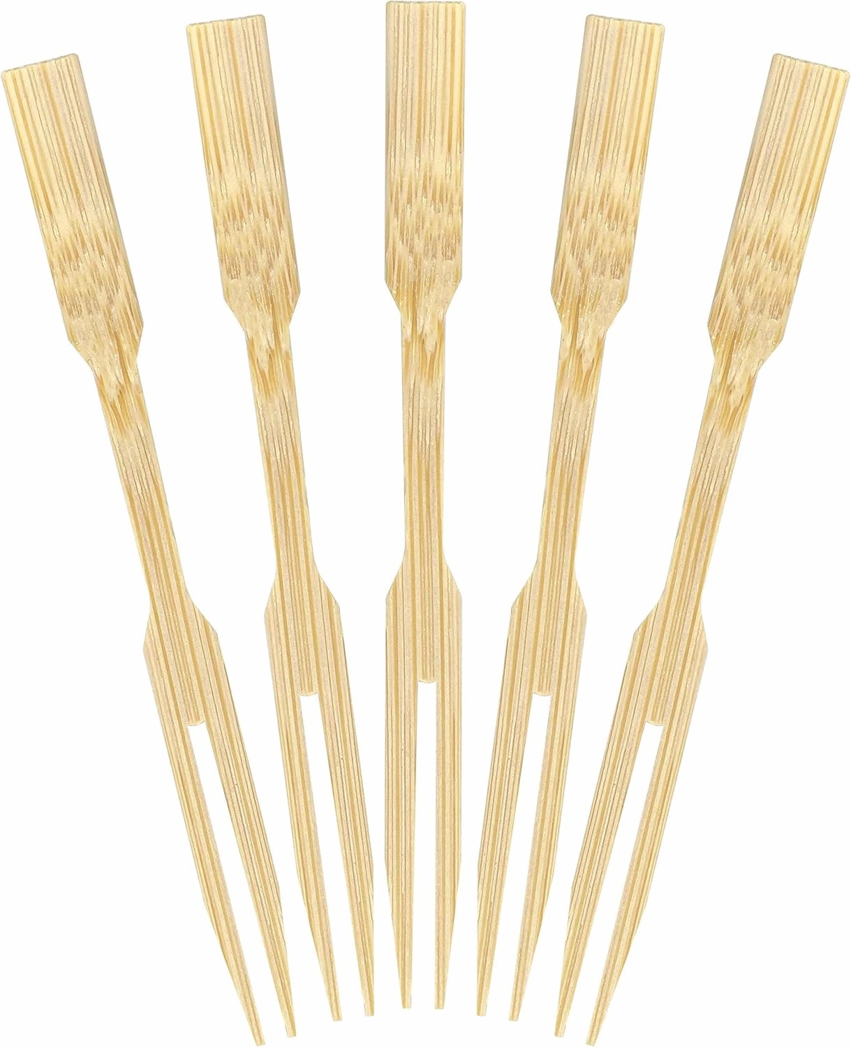 BambooMN Premium 3.5" Bamboo Mini Cocktail Tasting Forks Fruit Picks Party Supplies, 2000 Pieces