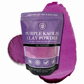 Bare Essentials Living - Purple Kaolin Clay Powder (12oz) 100% Natural Purple Powdered Clay for Seed Bombs, Clay Mask, DIY Spa, Soap, Bath Bomb, Deodorant, Can be Used as Kaolin Clay for Gardening