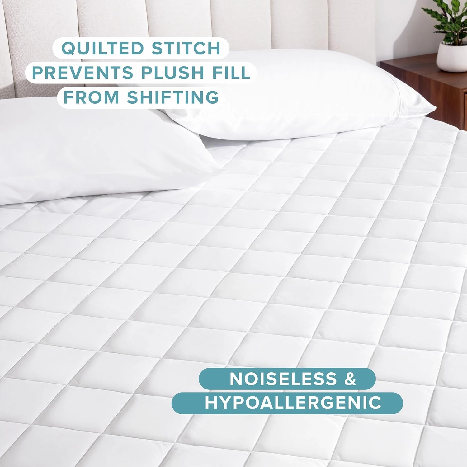 Bare Home Quilted Fitted Mattress Pad (Split Head Flex King) - Cooling Mattress Topper - Easily Washable - Elastic Fitted Cover - Stretch-to-Fit up to 15 Inches Deep (FlexTop King)