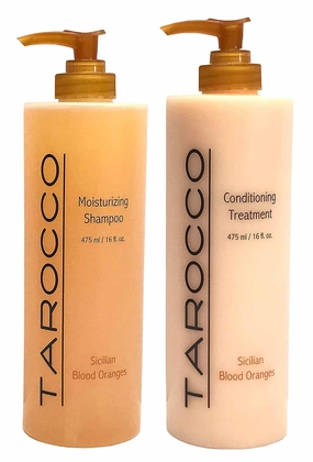 Baronessa Cali Tarocco Hair Care Set: Sicilian Blood Oranges Shampoo and Conditioner - Clean, Shiny, Manageable Hair - 16 Ounce