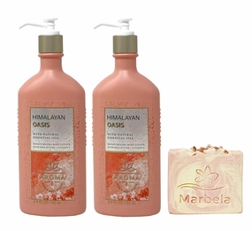 Bath & Body Works Aroma Himalayan Oasis 2 Pack Body Lotion Value Pack with a Himalayan Salts Springs Bar Soap - Full Size