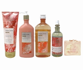 Bath & Body Works Aroma Himalayan Oasis Deluxe Gift Set - Body Cream, Body Lotion, Body Wash and Essential Oil Mist - with a Himalayan Salts Springs Bar Soap - Full Size