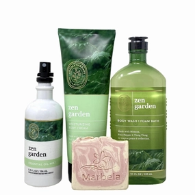 Bath & Body Works Aromatherapy Zen Garden Gift Set - Body Cream, Body Wash and Oil Mist with a Himalayan Salts Springs Sample Soap