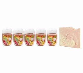 Bath & Body Works Brightest Bloom 5 Pack Hand Gel Bundle with a Himalayan Salts Springs Sample Soap