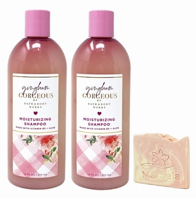 Bath & Body Works Gingham Gorgeous 2 Piece Mousturizing Shampoo Set with a Himalayan Salts Springs Sample Soap