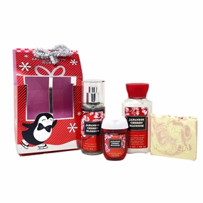 Bath & Body Works Japenese Cherry Blossom Mini Gift Bag Trio - Fragrance Mist - Body Lotion and Hand Gel - with a Himalayan Salts Springs Sample Soap - Travel Size