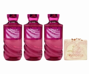Bath & Body Works Perfect In Pink 3 Piece Body Wash Gift Set with a Himalayan Salts Springs Bar Soap - Full Size