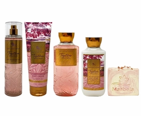 Bath & Body Works Together Weather Deluxe Gift Set Bundle - Fragrance Mist - Body Cream - Shower Gel and Body Lotion - with a Himalayan Salts Springs Bar Soap - Full Size