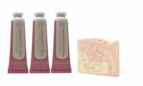 Bath and Body Work Sensitive Skin Colloidal Oatmeal - Pack of Three - Hand Cream with a Himalayan Salts Springs Sample Soap