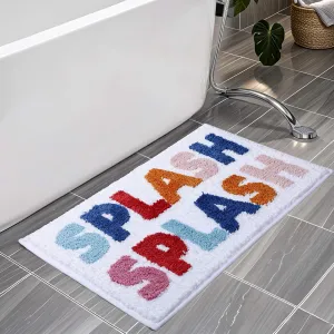 Bathroom Rugs 17x24,Soft, Absorbent & Non Slip Bath Mat, Machine Washable with Colorful Letter Designs for Tub, Shower or Sink
