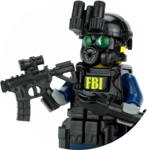 Battle Brick 1.6 Inches Tall Collectible FBI SWAT Critical Incident Response CIRG Officer|Custom Minifigure | Genuine Minifig | Packaged in The USA | Great Gift for Ages 10  to Adult AFOL