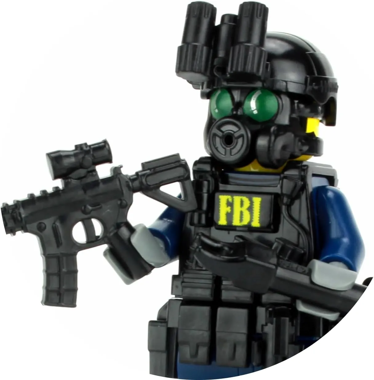 Battle Brick 1.6 Inches Tall Collectible FBI SWAT Critical Incident Response CIRG Officer|Custom Minifigure | Genuine Minifig | Packaged in The USA | Great Gift for Ages 10  to Adult AFOL